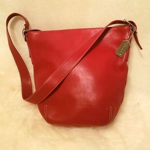 Coach Red Leather Shoulder Bag